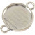 Cabochon Spacer Bead, D: 15 mm, hole size 2.5 mm, 3 pcs, silver-plated [HOB-601440]
