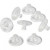 Earring stud backs, D: 10 mm, 10 pairs, transparent [HOB-61171]