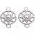 Jewellery Pendant, D: 15 mm, hole size 2.5 mm, 2 pcs, silver-plated [HOB-61172]