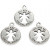 Jewellery Pendant, D: 18 mm, hole size 1.8 mm, 3 pcs, silver-plated [HOB-61175]