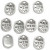 Jewellery Pendant, L: 12 mm, W: 8 mm, 10 pcs, silver-plated [HOB-61179]