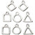 Jewellery Pendant, L: 12 mm, W: 12 mm, 8 pcs, silver-plated [HOB-61180]