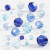 Faceted Bead Mix, size 4-12 mm, hole size 1-2.5 mm, 45 g, blue harmony [HOB-618821]