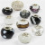 Glass Charm Beads, D: 13-15 mm, hole size 4.5-5 mm, 10 mixed, black/white harmony [HOB-68770]