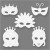 Fairy Tale Masks, H: 13.5-25 cm, W: 17-25 cm, 16 pcs, white [HOB-95214]