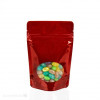 Red Window Zipper Pouch Bags 7.9 x 5.1 x 13cm (115ml) (100 pieces) [ZBGO1R]