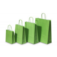 Paper Carrier Bags Green 18+8x22cm Kraft 90 grams (50 pieces) [PAM1822GR]
