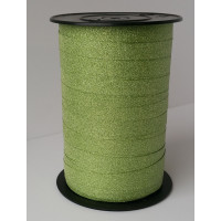 Curling Ribbon Lido Glitter Green 10mm x 100 meter (1 roll) [HV-LID10GR]