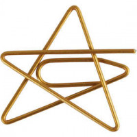 Metal Paperclips, size 30x30 mm, 6 pcs, gold [HOB-14212]