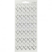 Stickers, sheet 10x23 cm, 1 sheet, silver [HOB-170018]