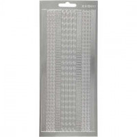 Stickers, sheet 10x23 cm, 1 sheet, silver [HOB-170022]