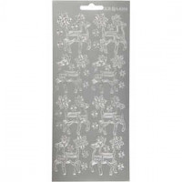 Stickers, sheet 10x23 cm, 1 sheet, silver [HOB-170031]