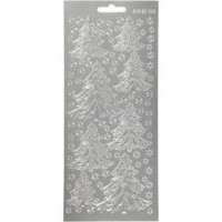 Stickers, sheet 10x23 cm, 1 sheet, silver [HOB-170033]