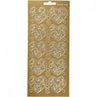 Stickers, sheet 10x23 cm, 1 sheet, gold [HOB-170052]