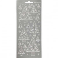 Stickers, sheet 10x23 cm, 1 sheet, silver [HOB-170062]