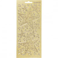 Stickers, sheet 10x23 cm, 1 sheet, gold [HOB-170063]