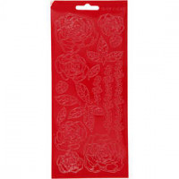 Stickers, sheet 10x23 cm, 1 sheet, red [HOB-170080]