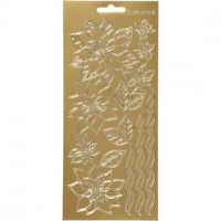 Stickers, sheet 10x23 cm, 1 sheet, gold [HOB-170084]