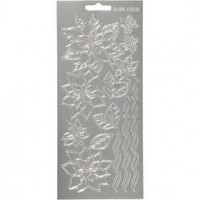 Stickers, sheet 10x23 cm, 1 sheet, silver [HOB-170085]