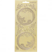 Stickers, sheet 10x23 cm, 1 sheet, gold, perlemor guld [HOB-170092]