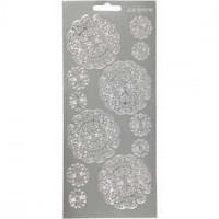 Stickers, sheet 10x23 cm, 1 sheet, silver [HOB-170096]