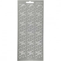 Stickers, sheet 10x23 cm, 1 sheet, silver [HOB-170102]