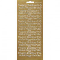 Stickers, sheet 10x23 cm, 1 sheet, gold [HOB-170103]