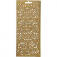 Stickers, sheet 10x23 cm, 1 sheet, gold [HOB-170104]