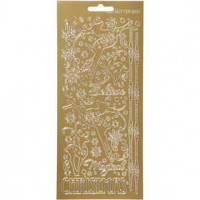 Stickers, sheet 10x23 cm, 1 sheet, gold [HOB-170108]