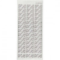 Stickers, sheet 10x23 cm, 1 sheet, silver [HOB-170120]