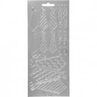 Stickers, sheet 10x23 cm, 1 sheet, silver [HOB-170148]