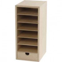 Paper Storage Unit, A6 14x32 cm, depth 18 cm, 1 pc, MDF [HOB-21004]