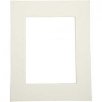 Picture Mount, size 24x30 cm, carving: 15x20 cm, 5 pcs, off-white [HOB-234081]