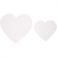 Hearts, size 6+8.5 cm, 240 g, 50 pcs, white [HOB-23852]