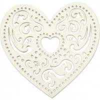 Filigree Heart, W: 7.5 cm, 250 g, 18 pcs, white [HOB-23903]