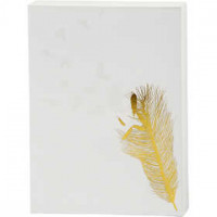 Canvas with Gold Motifs for Watercolor, W: 20.3 cm, H: 25.4 cm, 1 pc, white [HOB-25775]