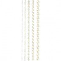 Half Pearls, size 2-8 mm, 140 pcs, white [HOB-28316]
