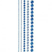 Half Pearls, size 2-8 mm, 140 pcs, blue [HOB-28317]