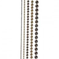 Half Pearls, size 2-8 mm, 140 pcs, brown [HOB-28321]