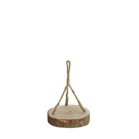 Wooden Disc Ø ±25 h.4cm with hang Cord [IFS-29602]