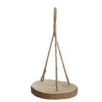 Wooden Disc Ø ±32 h.4cm with hang Cord [IFS-29603]