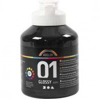 A-Color Acrylic Paint, 500 ml, black [HOB-32004]