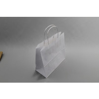 Paper Carrier Bags White 32x12x41cm Kraft 100 g/gm with twisted handles (50 pieces) [PAMW3241]