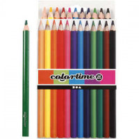 Colortime colouring pencils, lead: 5 mm, jumbo, 12 pcs, asstd colours [HOB-38081]