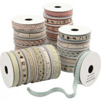 Decorative Ribbon, W: 3-10 mm, 48x1,8 m, asstd. colours [HOB-41054]