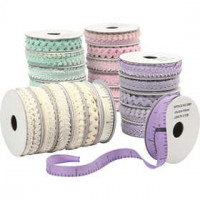 Decorative Ribbon, W: 6-10 mm, 48x1,8 m, asstd. colours [HOB-41056]