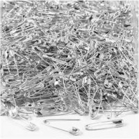 Safety Pins, L: 22 mm, thickness 0.6 mm, 500 pcs, silver [HOB-41131]