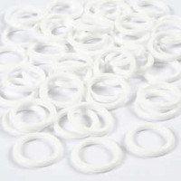 Plastic Ring, outer size 15 mm, inner size 11 mm, 50 pcs, white [HOB-41257]