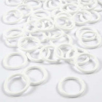 Plastic Ring, outer size 19 mm, inner size 14 mm, 50 pcs, white [HOB-41267]