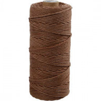 Cotton Twine, L: 100 m, thickness 2 mm, 225 g, brown [HOB-41548]